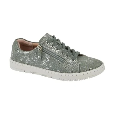 Image of Jo &amp; Joe Ladies Casual Comfort Real Suede Stylish Leisure Shoe with Lace and Zip Fastening Easy to Wear, Lightweight Sizes 4 8 (Moss, UK Footwear Size System, Adult, Women, Numeric, Medium, 5)