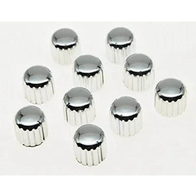 Image of KAISH 10pcs Plastic Guitar AMP Amplifier Knobs Knurled Pointer Knob Chrome 18x17mm