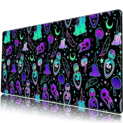 Image of Goth Desk Mat Large Gaming Mouse Pad XL Dark Black Purple Mousepad Cool Anime Extended Pads XXL Big Deskmat Computer Laptop Keyboard 31.5x15.7 in