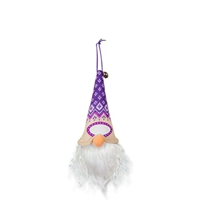 Image of History &amp; Heraldry Light Up Gonk Pre personalised Christmas Hanging Decoration Blank Purple/White 269860002