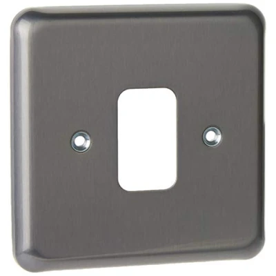 Image of MK Grid Plus K3431BRC 1 Module Frontplate Brushed Chrome