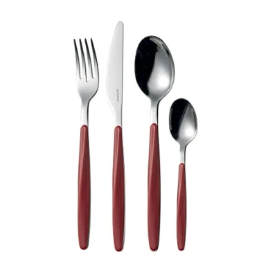 Image of Guzzini Cutlery Set, Stainless Steel, Red, 16.8x7.5x25.5 cm