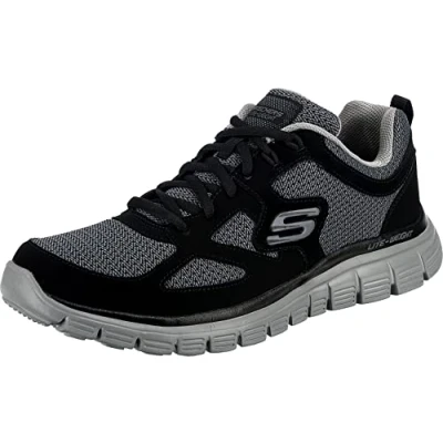 Image of Skechers Burns Agoura, Men&#039;s Low Top Sneakers, Black Grey, 10 UK