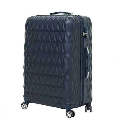 Image of SADAN Suitcase Trolley Carry On Hand Cabin Luggage Hard Shell Travel Bag Lightweight Durable 4 Spinner Wheels, Navy
