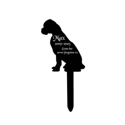 Image of Personalised, Pet Memorial Plaques, Gift, Cat, Dog, Rabbit, Garden Sign, Grave Marker, Boxer Dog