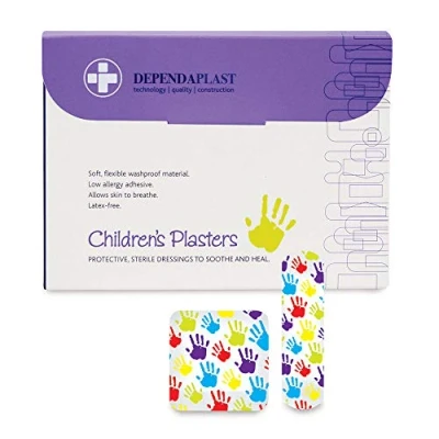 Image of Dependaplast Children&#039;s Washproof Plaster Fun Designs, Sterile, Low Allergy, Breathable, Assorted (Pack of 100)