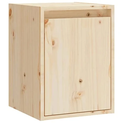 Image of vidaXL Solid Wood Pine Wall Cabinet Home Indoor Living Room Wooden Mounted Hanging TV Floating Shelf Unit Furniture 30x40 cm