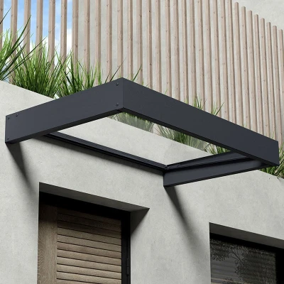 Image of 5â3 x 3â1 Palram Canopia Sophia 1600 Grey Clear Door Canopy (1.6m 0.95m)