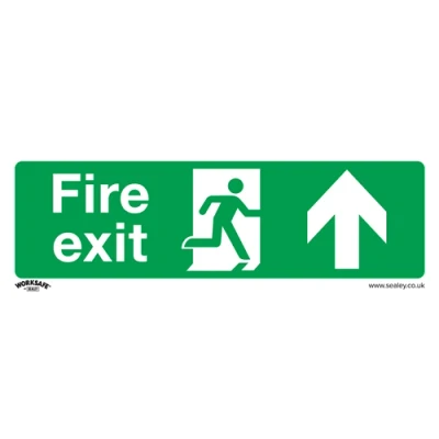 Image of Worksafe Safe Conditions Safety Sign Fire Exit (Up) Rigid Plastic