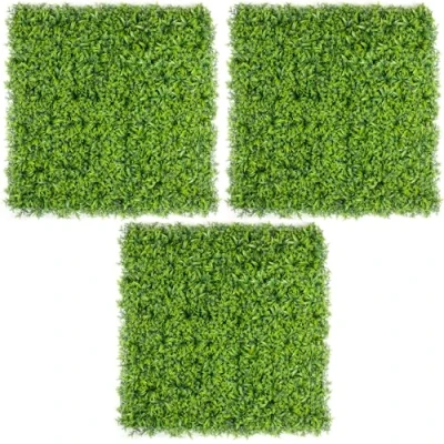 Image of CHRISTOW Garden Foliage Artificial Living Wall Panels, Privacy Screening, Fence Covering Decoration, Indoor Outdoor, Waterproof UV Protected, 1m x (3 Sets of 4 50cm 50cm)