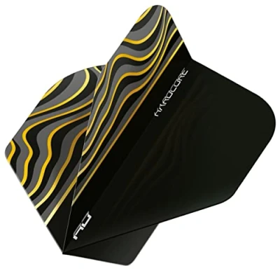 Image of RED DRAGON Hardcore Radical Black Wave Dart Flights 4 Sets Per Pack (12 in Total)