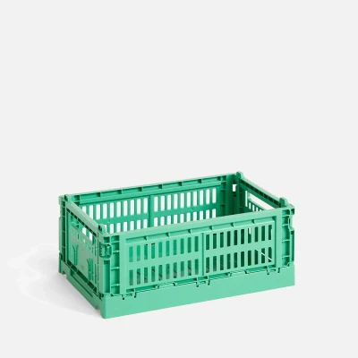 Image of HAY Colour Crate S Transport Box Recycled Polypropylene Dark Mint