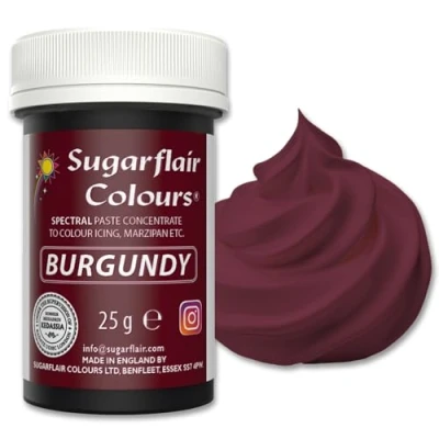 Image of Sugarflair Spectral Burgundy Food Colouring Paste, Highly Concentrated for Buttercream, Sugar Royal Icing, Cake Mixes and More! Vibrant Colour Dye 25g
