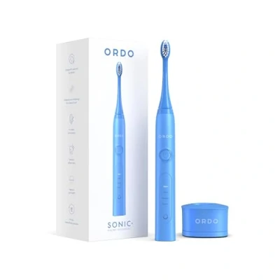 Image of Ordo Sonic+ Electric Toothbrush for Adults, Advanced Smart Tech, 4 Brushing Modes, Fast Rechargeable Sonic Toothbrush, 4+ Weeks Battery Life, Silicone Polishing Element, USB Charger, Arctic Blue