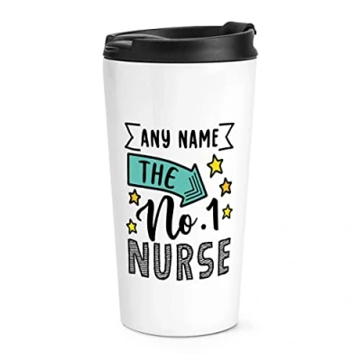 Image of Personalised No.1 Nurse Name Travel Mug Cup