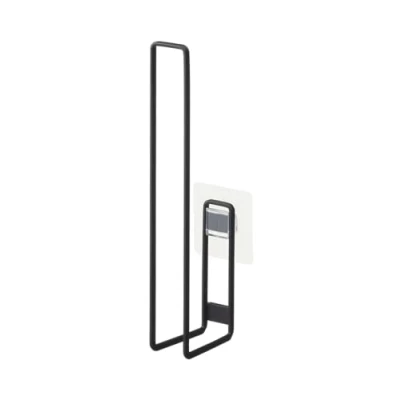 Image of Yamazaki 5990 TOWER Film Hook Toilet Paper Holder, black, Steel/Silicone, Minimalist, 3.7 x 7.3 25 cm