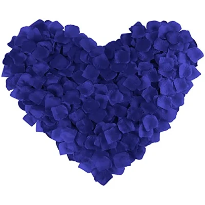 Image of Happium 1000 Pieces Rose Petals, Artificial Silk Flowers Petals Romantic Decorations, Emulation for Wedding Decoration, Valentine&#039;s Day, Confession Party Navy