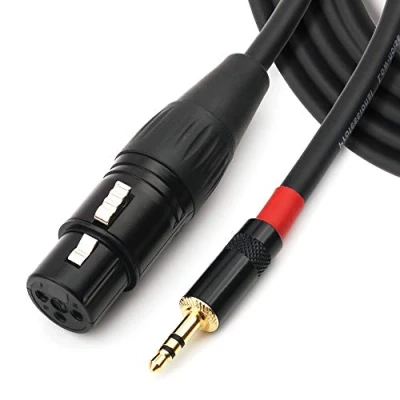 Image of NANYI 3.5mm (1/8 Inch) TRS Stereo Male to XLR Female Interconnect audio microphone Cable, Suitable for ipod, Mobile phone, active speakers, stage, DJ, studio console, 3M (10FT)