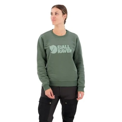 Image of Fjallraven 84143 679 674 Fjällräven Logo Sweater W Sweatshirt Women&#039;s Deep Patina Misty Green Size M