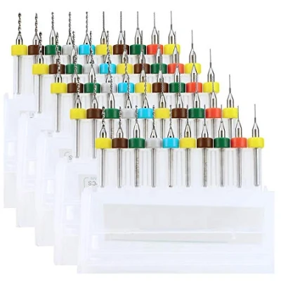 Image of WayinTop 50pcs PCB Drill Bits Set Spiral Flute Carbide 0.3mm 1.2mm for Print Circuit Board Stone Jewelry CNC Engraving (5pcs each)