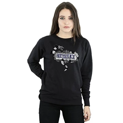 Image of Beetlejuice Women&#039;s Sandworm Logo Sweatshirt Large Black