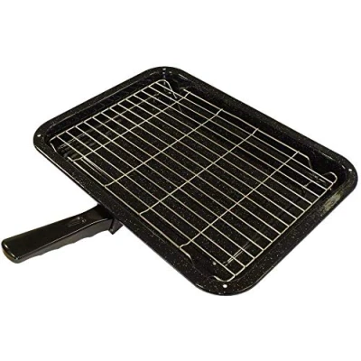 Image of Find A Spare Grill Pan Rack &amp; Handle For Beko Belling Bosch Creda Hotpoint Indesit Oven Cooker (380 x 280mm)