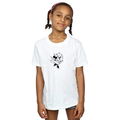 Image of Disney Girls Minnie Mouse Giggling T Shirt White 12 13 Years