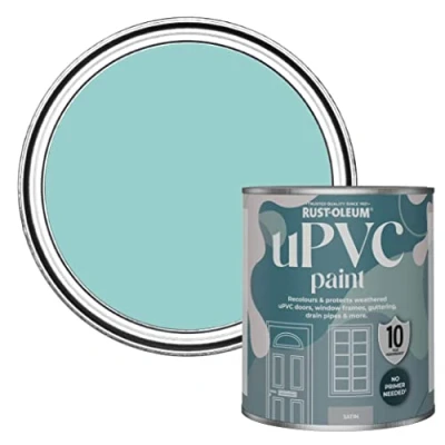 Image of Rust Oleum Blue uPVC Door and Window Paint In Satin Finish Teal 750ml