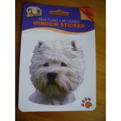 Image of West Highland White Terrier Westie 2 dog double sided window sticker car home re usable