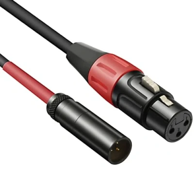 Image of JOMLEY Mini XLR to Cable,XLR Female Male Microphone Audio Cable for Blackmagic Pocket 4K Camera Video Assist 1 ft