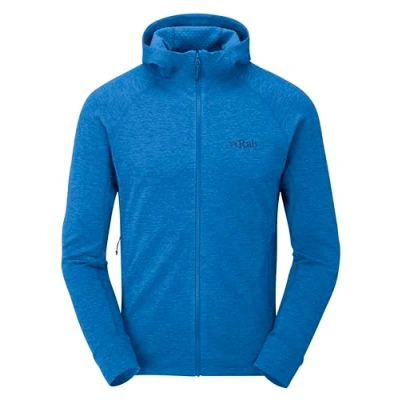 Image of Rab Men&#039;s Nexus Hoody Full Zip Lightweight Fleece Jacket for Trekking &amp; Climbing Maya Blue XX Large