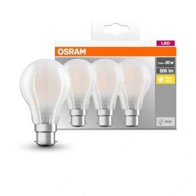 Image of Osram LED Lamp/Socket: B22d Warm White/2700 K/7 W Base Classic A for 60 Incandescent Bulb
