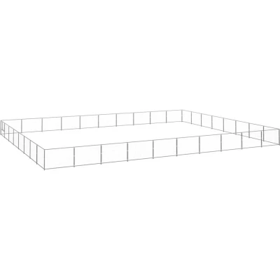 Image of vidaXL Dog Kennel Silver 80 m² Steel
