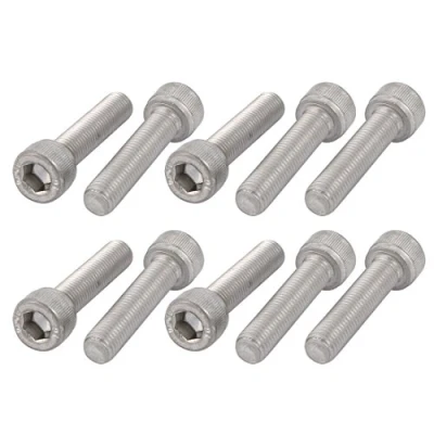 Image of Sourcingmap M6x25mm 0.75mm Pitch 304 Stainless Steel Hex Socket Head Cap Screws Bolts 10pcs