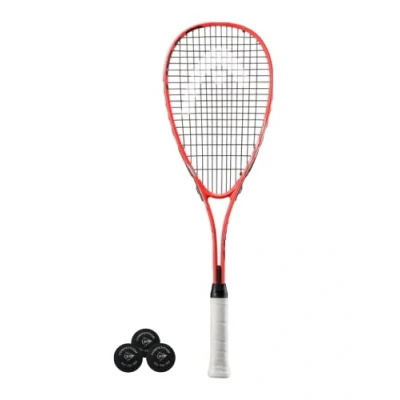 Image of HEAD Cyber Edge Squash Racket &amp; 3 Balls (Red)