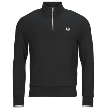Image of Fred Perry Mens Half Zip Sweatshirt L Black 102 (m3574)