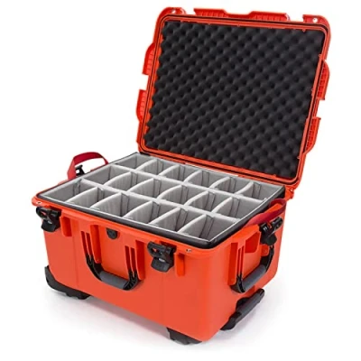 Image of Nanuk Wheeled Series 960 Lightweight NK 7 Resin Waterproof Case with Padded Divider, Orange