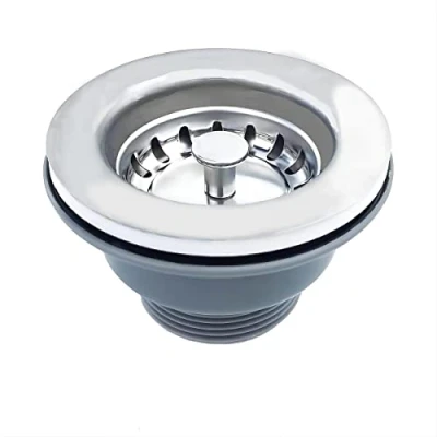 Image of Qrity Sink Collection, Stainless Steel and PVC Kitchen Basket Strainer Plug Waste 84mm G1½&quot;