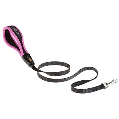 Image of Ferplast Dog Lead ERGOFLUO, for Medium Size Dog, Ergonomic Padded Handle, in Nylon. 120 cm, Pink