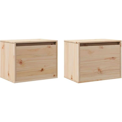 Image of vidaXL Wall Cabinets 2 pcs 45x30x35 cm Solid Pinewood