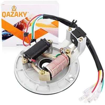 Image of QAZAKY 2 Coil Magneto Stator Plate Ignition Compatible with 50cc 70cc 90cc 110cc 125cc 140cc Pickup Kick Start Pit Dirt Bike ATV Go Kart Quad Scooter Buggy Taotao Kazuma Baja SDG SSR 4 Wheeler