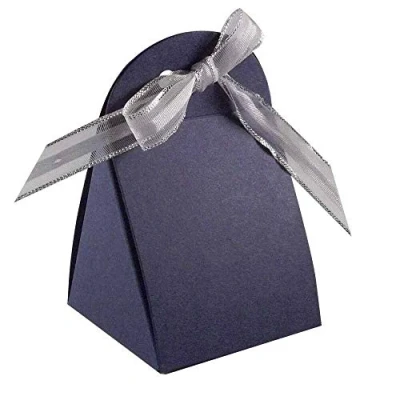 Image of 100 x Navy Blue Round Top Wedding Favour Boxes