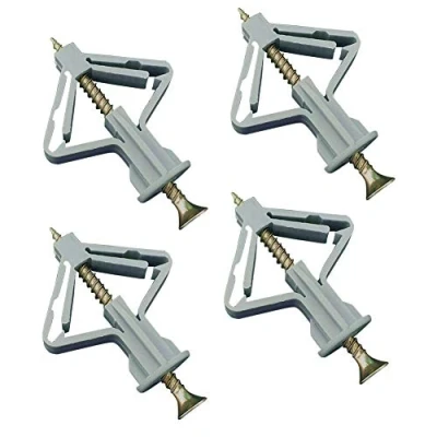 Image of YIXISI 100 Sets Plasterboard Wall Plugs &amp; Screws, Expansion Tube, Hollow Drywall Cavity Raw Fixings, Tube Nylon Plug, Tapping Screws Fastener Kits