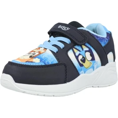 Image of Bluey Kids Harlow Trainers Boys Sports Shoes Rip Tape Fastening UK 8 Blue