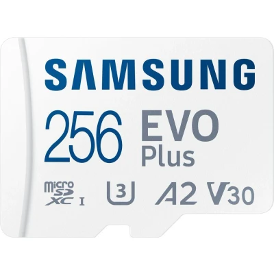 Image of 256GB Samsung EVO Plus UHS 1 (U3) microSD Card &amp; Adaptor