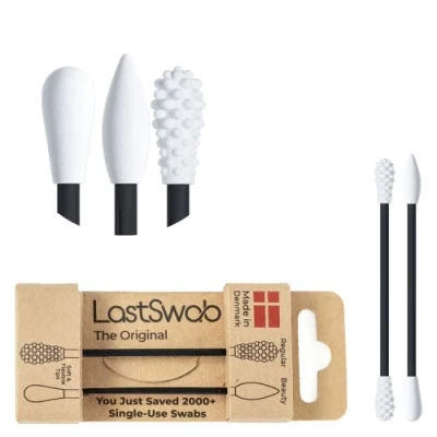 Image of LastSwab Reusable qtips Double Pack Cotton Swabs for Ear Wax Cleaning and Pointed Makeup removal Zero Waste Eco friendly, Organic Sustainable products
