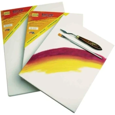 Image of Kreul Solo Goya 3D Stretched Basic Line, Stretcher Frame with Canvas Made of Cotton, 4 fold Primed, Ideal for Oil, Acrylic and Gouache Paints, Strip Depth 3.8 cm, Approx. 40 x 50 White