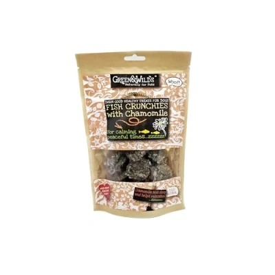 Image of Green &amp; Wilds Eco Friendly Natural Dog Treats Fish Crunchies With Chamomile