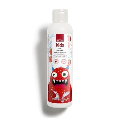 Image of Avon Kids 2 in 1 Bath and Body Wash Strawberry Scent, 200ml
