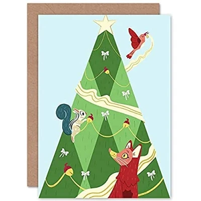 Image of Wee Blue Coo Cute Fox Christmas Card